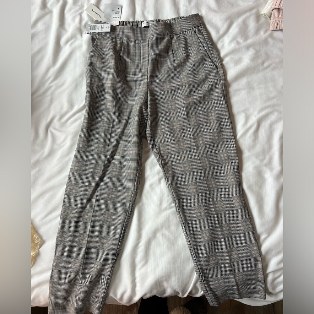 Gray and Black Plaid Aritzia Work Pants